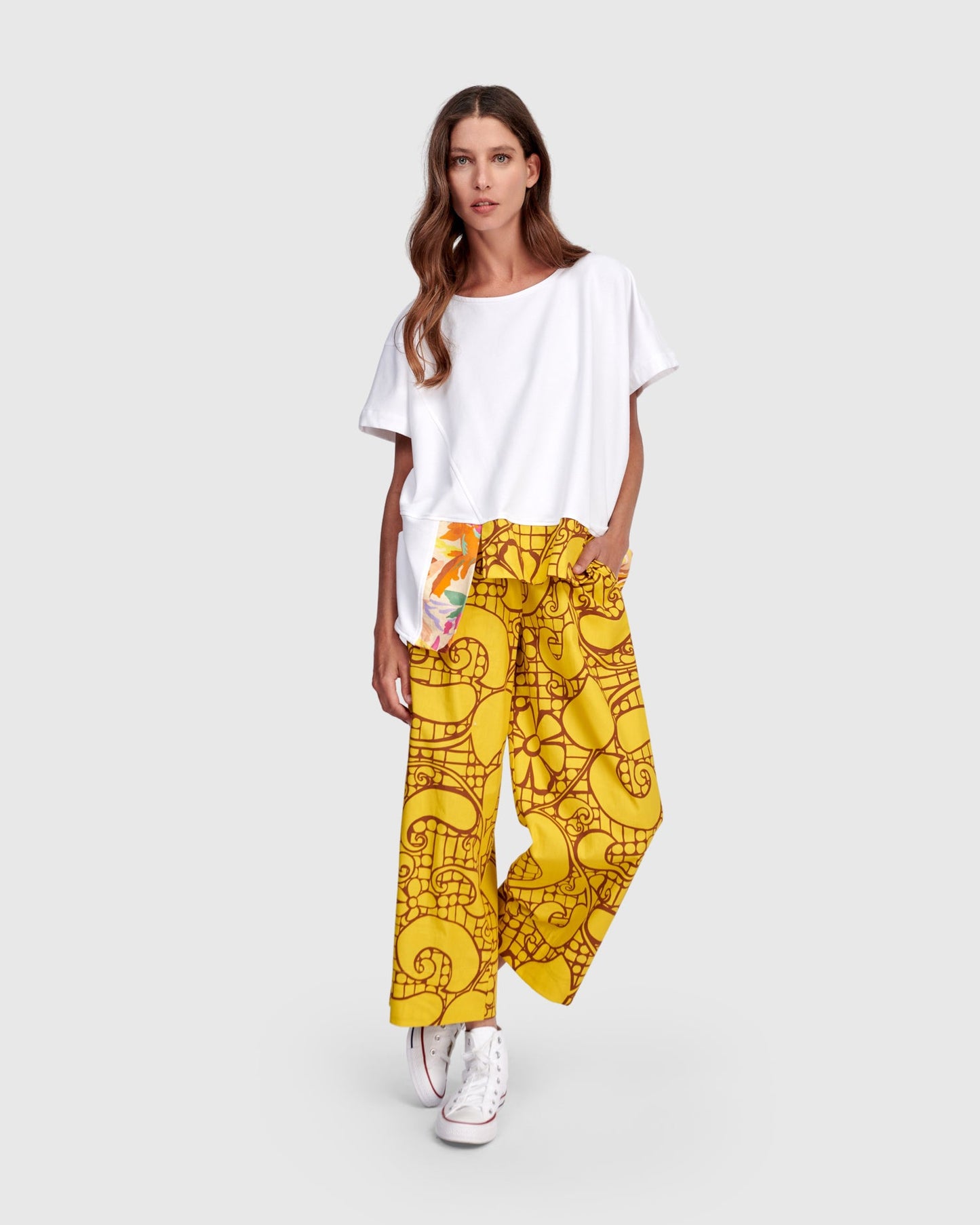 Sunlace Cotton Pants, Yellow