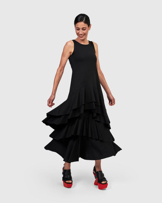 Urban Staple Ruffle Tunic, Black
