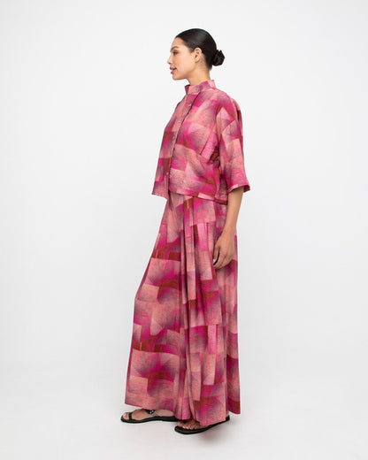 Ozai N Ku Aurela Wide Trouser, Geo Pink