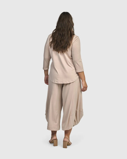 Essential V-neck Top, Champagne