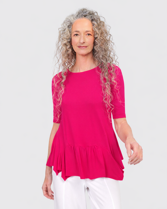 Addison Flouncy Tee, Fuchsia