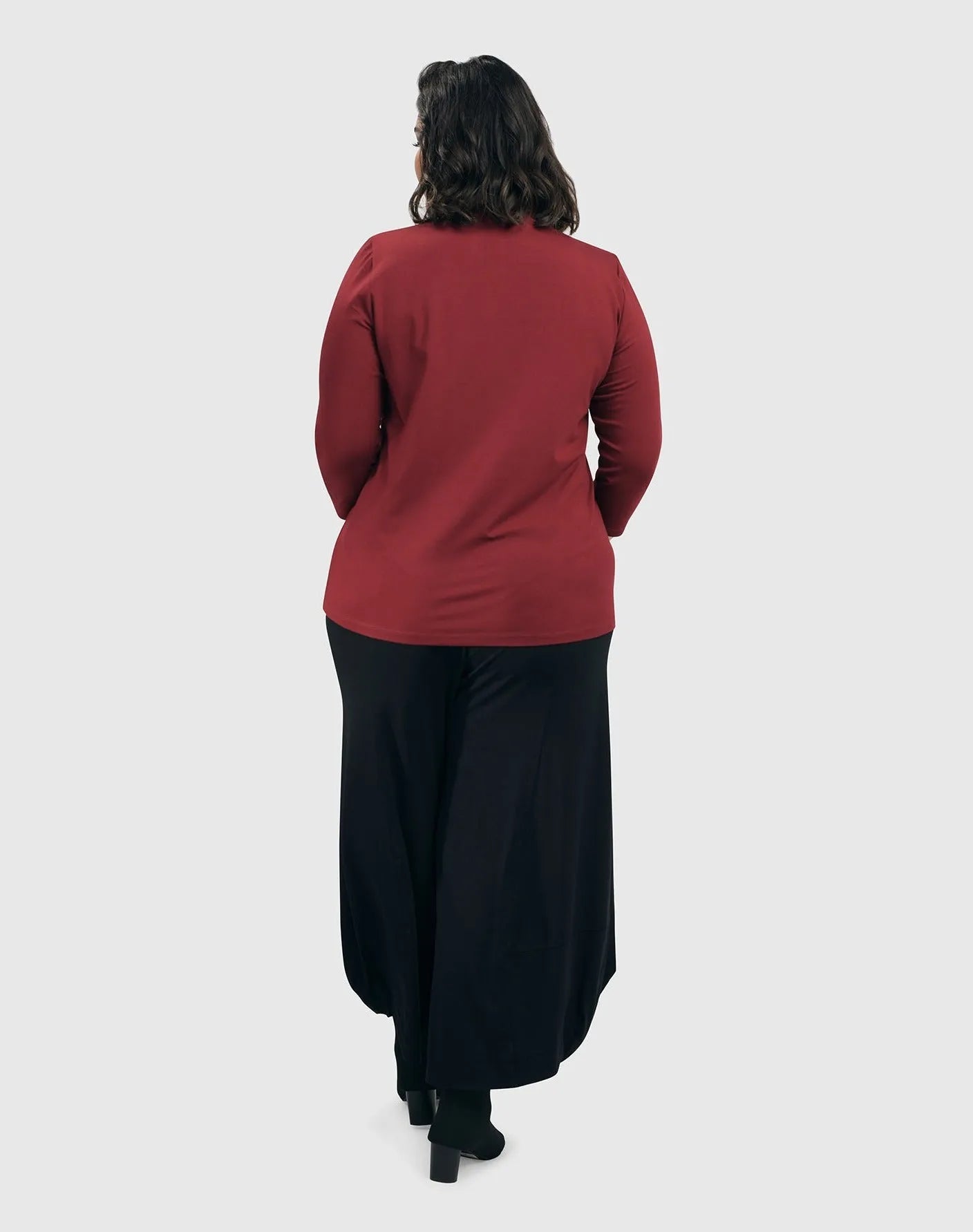 Essential Mockneck Top, Plum