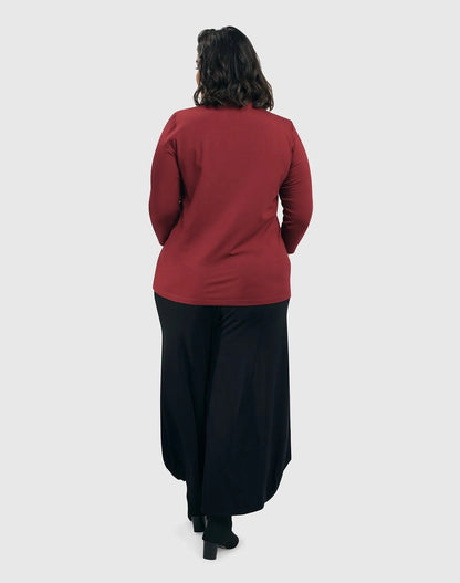 Essential Mockneck Top, Plum