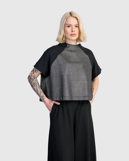 Velma Raglan Top, Silver