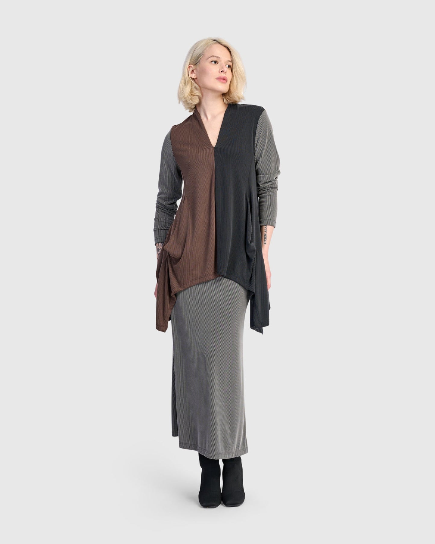 Essential Cupro Pencil Skirt, Fog