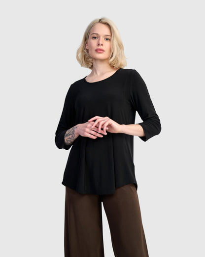 Essential Slinky Crew Top, Black