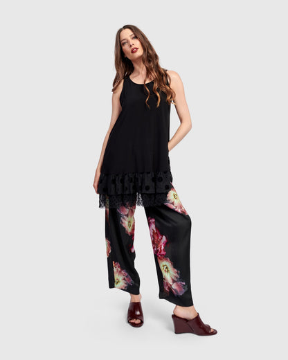 Thora Sleeveless Tunic Top, Black