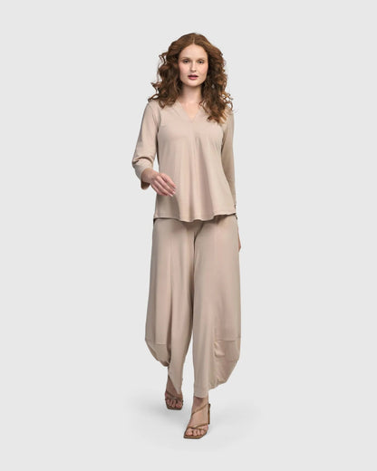 Essential V-neck Top, Champagne