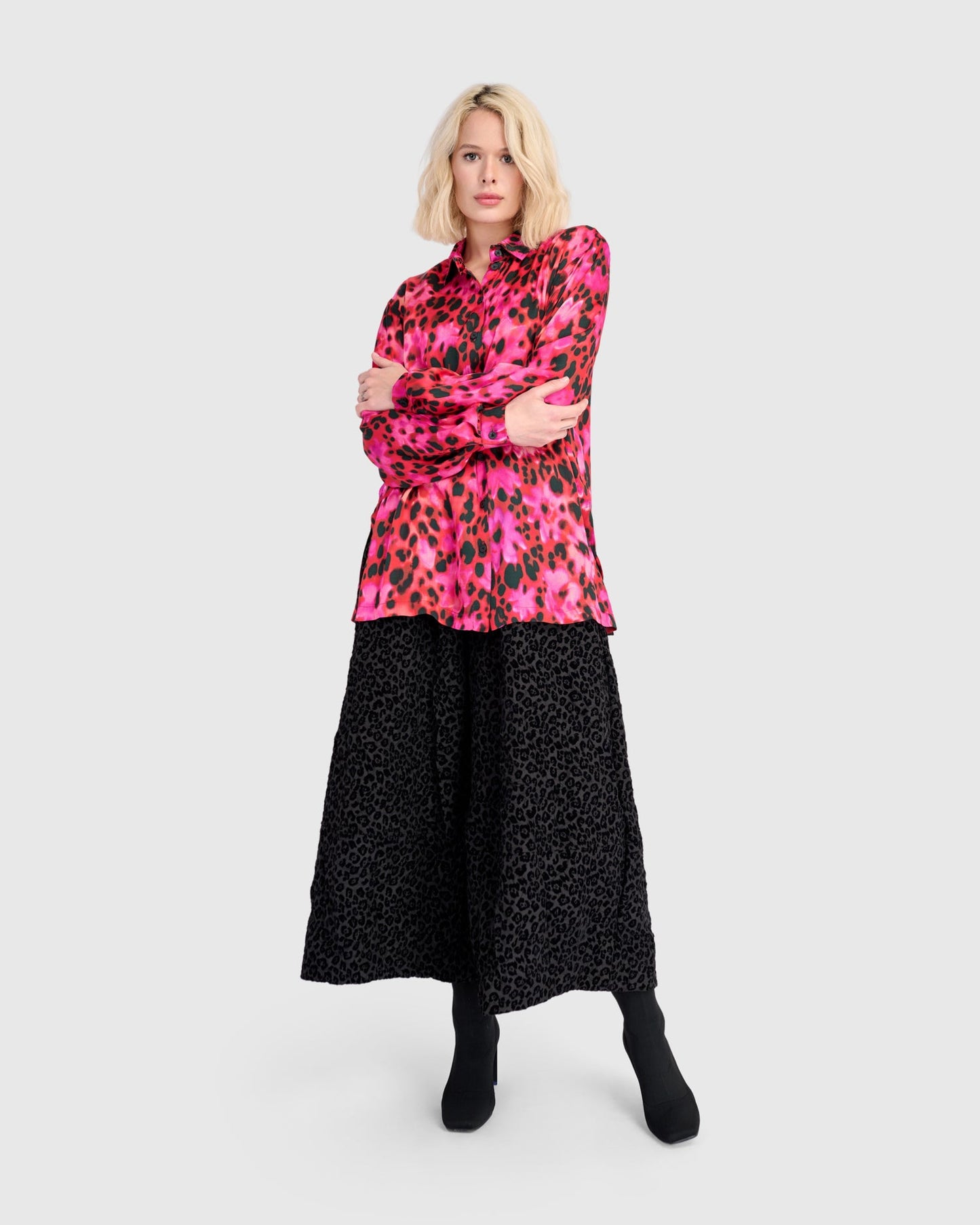 Minou Wide Leg Pants, Black