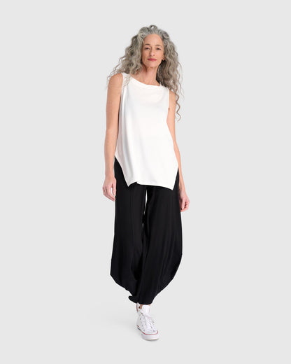 Essential Cutaway Tank Top, White