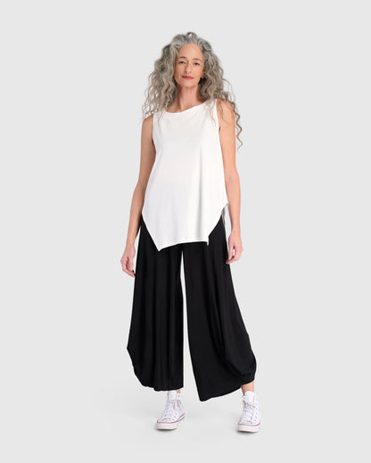 Essential Cutaway Tank Top, White