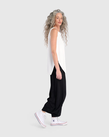 Essential Cutaway Tank Top, White