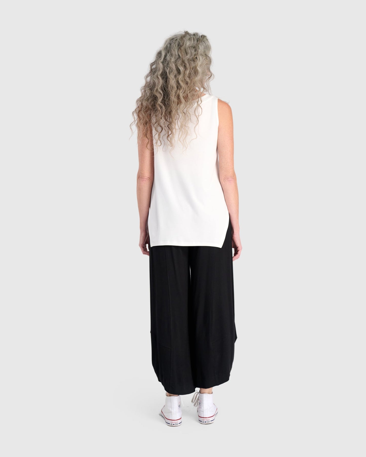 Essential Cutaway Tank Top, White