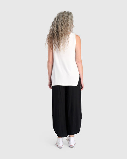 Essential Cutaway Tank Top, White