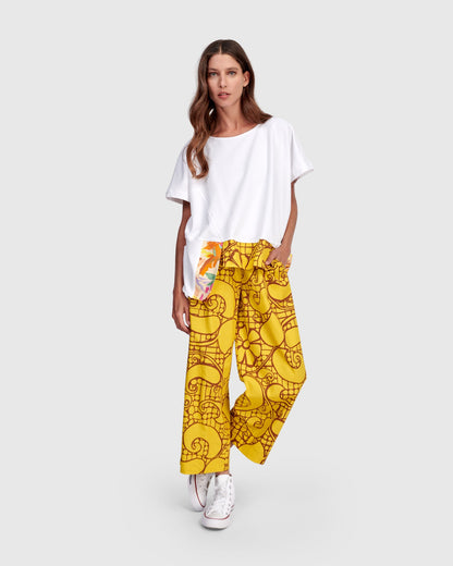 Sunlace Cotton Pants, Yellow