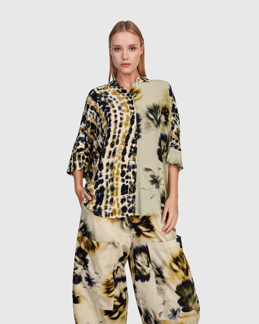 Coquina Camp Shirt, Beige Mix