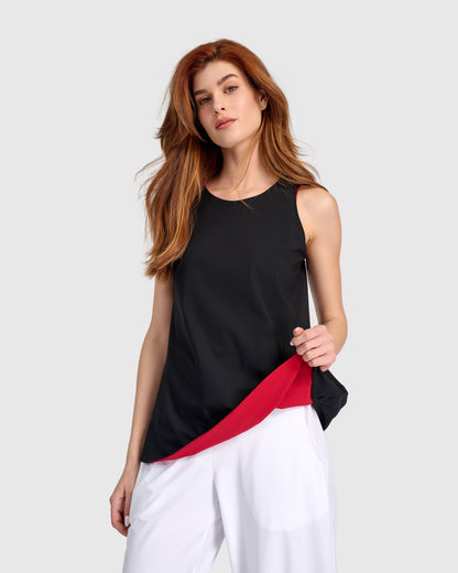 Tekbika Essential Tekbika Reversible Tank Top, Black/Red