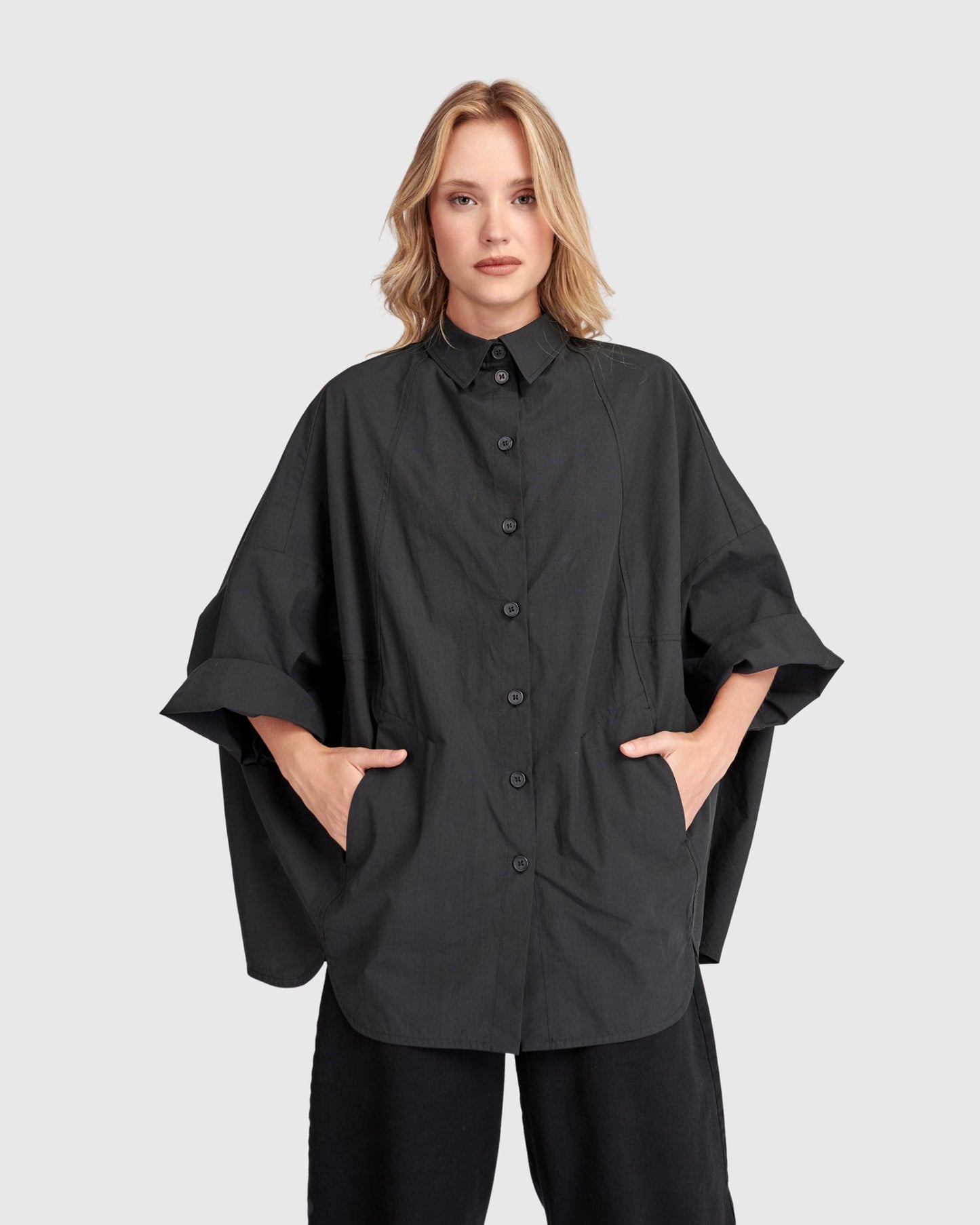 Urban Oversized Circle Shirt, Black