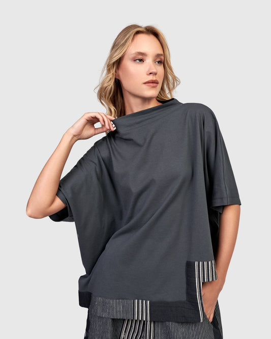 Urban On My Mind Boxy Top, Grey