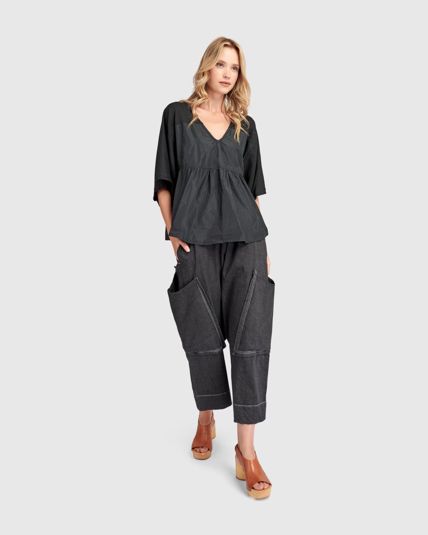 Urban Taffeta Butterfly Top, Black