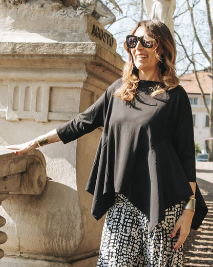 Tekbika Alexia Handkerchief Top, Black