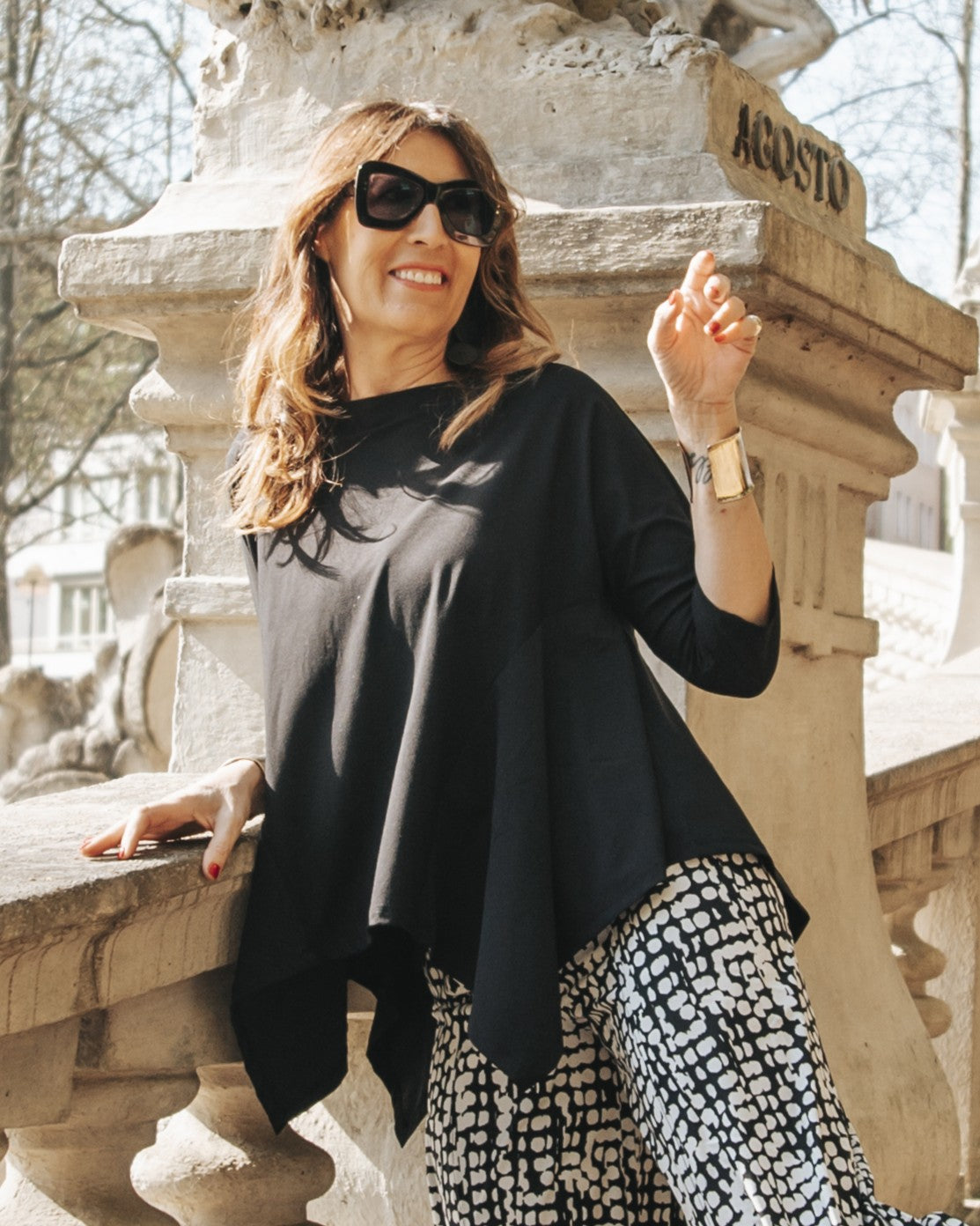 Tekbika Alexia Handkerchief Top, Black