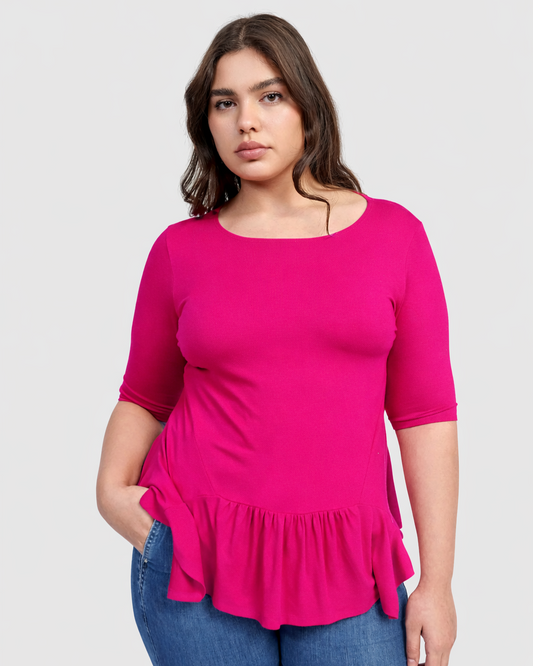 Addison Flouncy Tee, Fuchsia